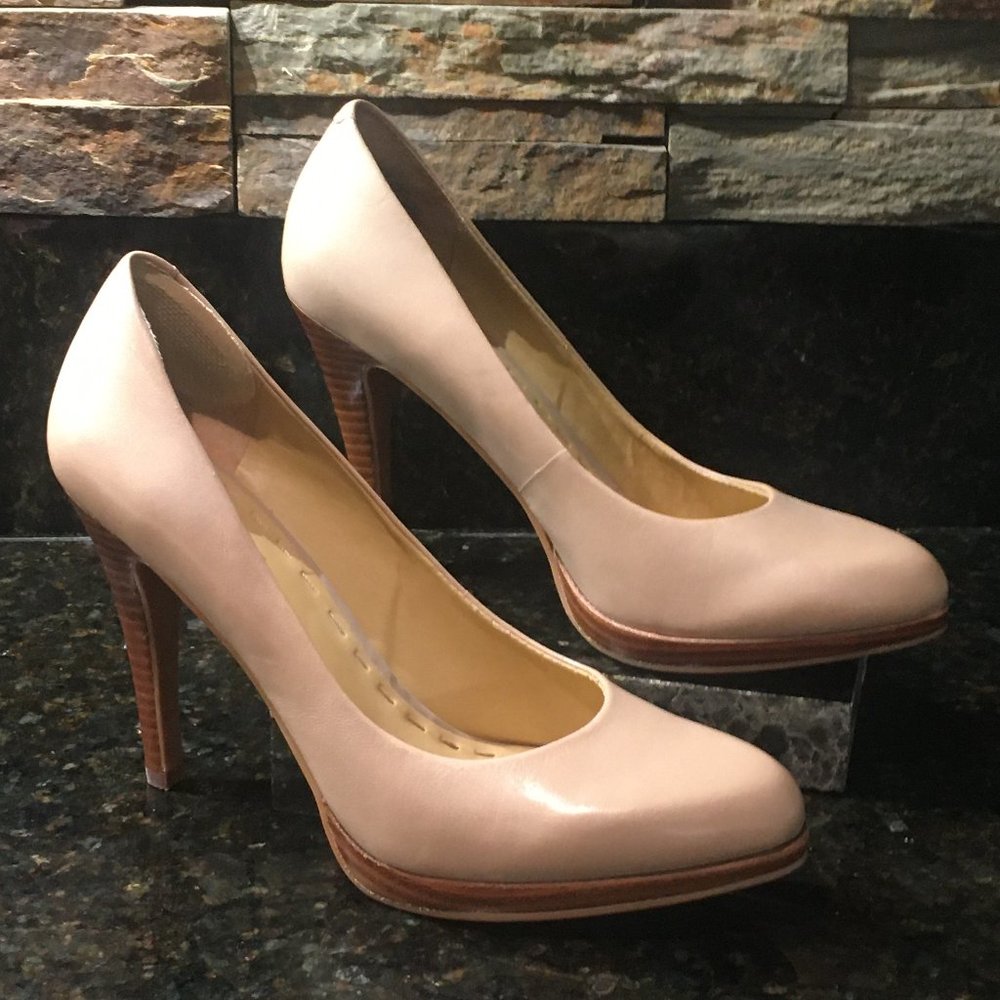 Nine West Rocha Leather Pump, Tan, Size 6 1/2
